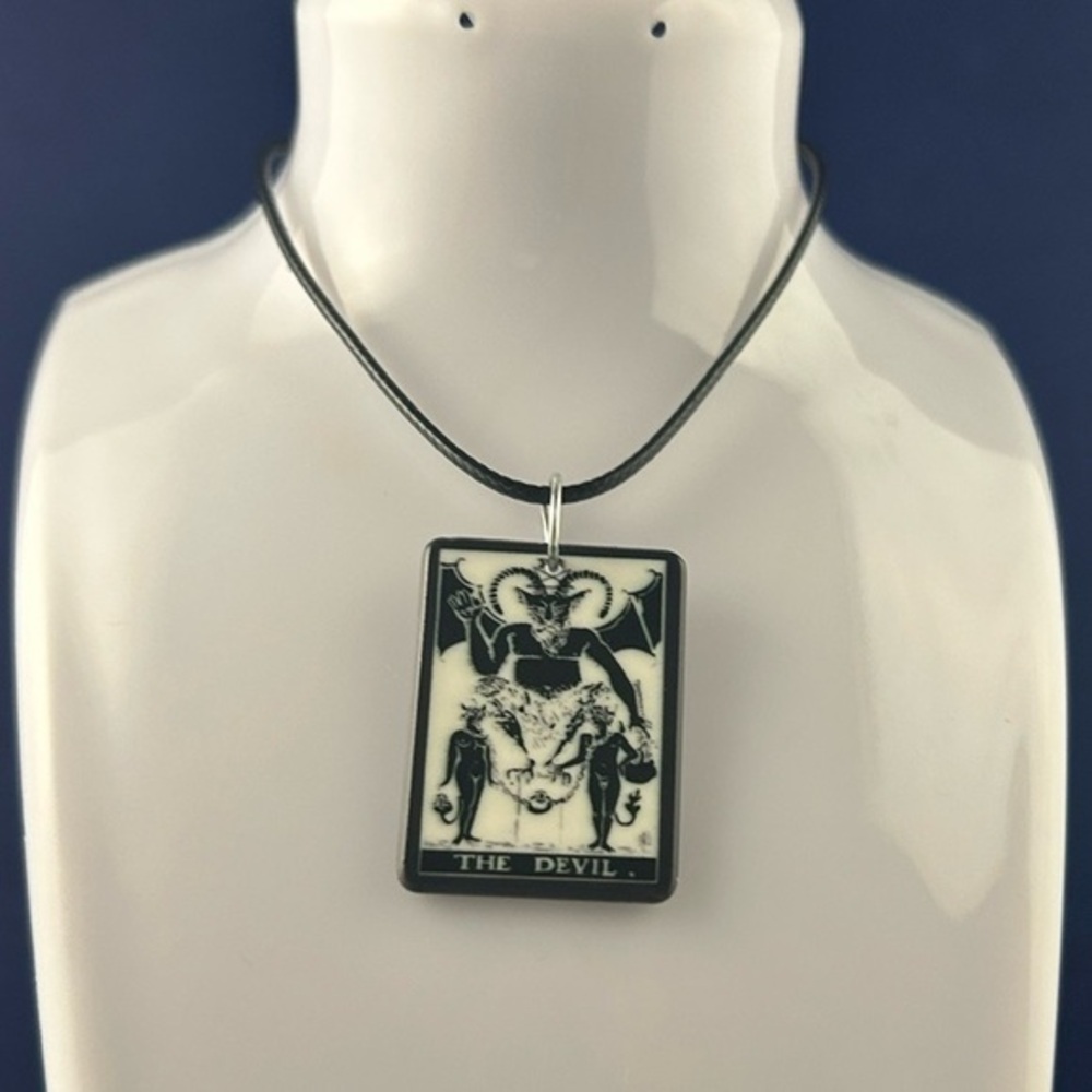 Black Tarot Pendant Necklace